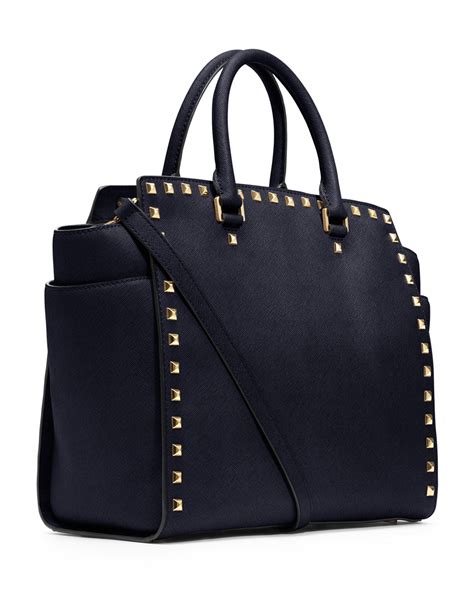 michael kors large studded tote|michael kors large saffiano tote.